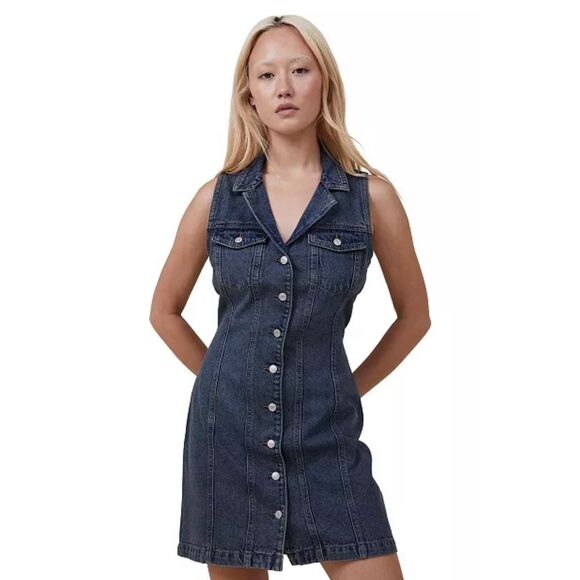 Cotton On Dresses & Skirts - Cotton On 90’s Sleeveless Blue Denim Dress Size Medium
